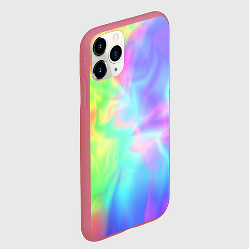 Чехол iPhone 11 Pro матовый Яркий тай-дай абстракция / 3D-Малиновый – фото 2
