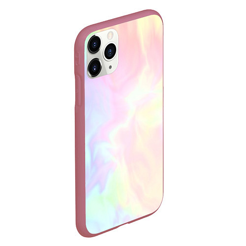 Чехол iPhone 11 Pro матовый Светлые краски тай-дай / 3D-Малиновый – фото 2