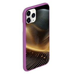 Чехол iPhone 11 Pro матовый Золотые линии с шариками, цвет: 3D-фиолетовый — фото 2