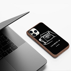 Чехол iPhone 11 Pro матовый Кадр и Макима - Человек бензопила, цвет: 3D-коричневый — фото 2