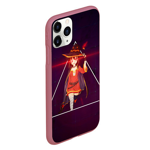 Чехол iPhone 11 Pro матовый Konosuba Мэгумин cute / 3D-Малиновый – фото 2