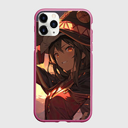Чехол iPhone 11 Pro матовый Konosuba Мэгумин cute, цвет: 3D-малиновый