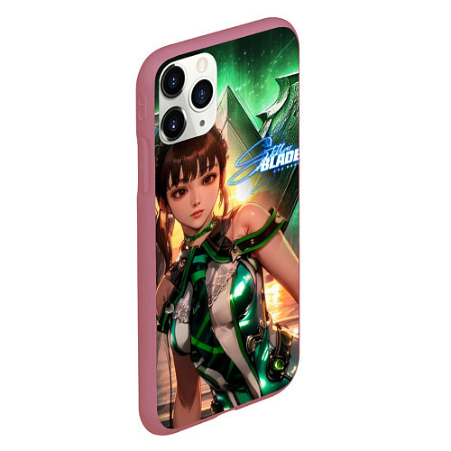 Чехол iPhone 11 Pro матовый Stellar Blade Eve green style / 3D-Малиновый – фото 2