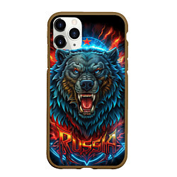 Чехол iPhone 11 Pro матовый Russia bear, цвет: 3D-коричневый