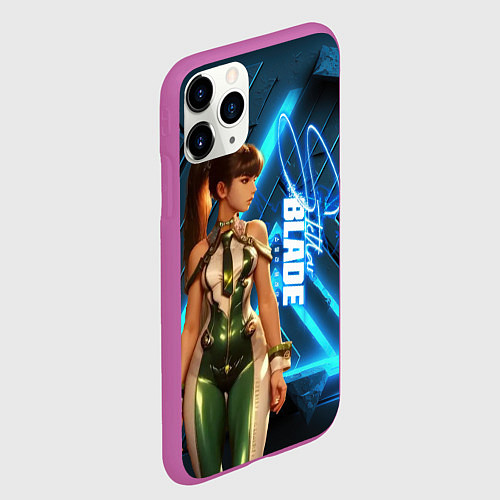 Чехол iPhone 11 Pro матовый Stellar Blade Eve неоновая абстракция / 3D-Фиолетовый – фото 2