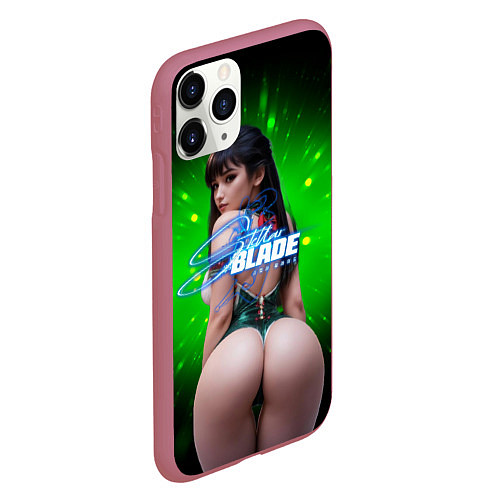 Чехол iPhone 11 Pro матовый Stellar Blade Eve вид сзади / 3D-Малиновый – фото 2