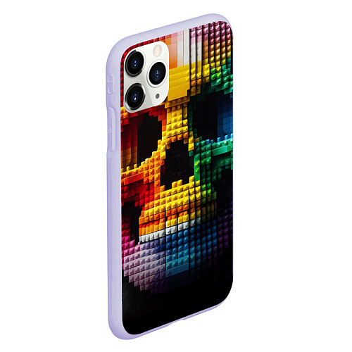 Чехол iPhone 11 Pro матовый Lego skull fantasy - ai art / 3D-Светло-сиреневый – фото 2