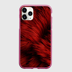 Чехол iPhone 11 Pro матовый Красная шерсть, цвет: 3D-малиновый