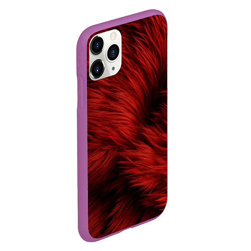 Чехол iPhone 11 Pro матовый Красная шерсть / 3D-Фиолетовый – фото 2