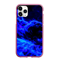 Чехол iPhone 11 Pro матовый Синий густой дым - inferno blue, цвет: 3D-малиновый