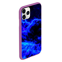 Чехол iPhone 11 Pro матовый Синий густой дым - inferno blue, цвет: 3D-фиолетовый — фото 2