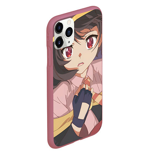 Чехол iPhone 11 Pro матовый Konosuba Мэгумин cute / 3D-Малиновый – фото 2