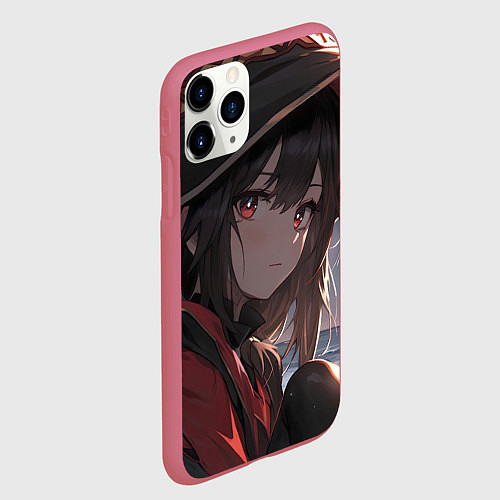 Чехол iPhone 11 Pro матовый Konosuba Мэгумин cute / 3D-Малиновый – фото 2