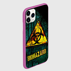 Чехол iPhone 11 Pro матовый Biohazard yellow sign, цвет: 3D-фиолетовый — фото 2