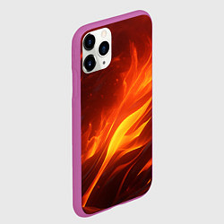 Чехол iPhone 11 Pro матовый Яркие языки пламени, цвет: 3D-фиолетовый — фото 2