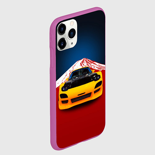 Чехол iPhone 11 Pro матовый Японский спортивный автомобиль / 3D-Фиолетовый – фото 2