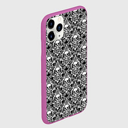 Чехол iPhone 11 Pro матовый Skull patterns, цвет: 3D-фиолетовый — фото 2