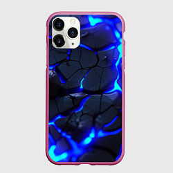 Чехол iPhone 11 Pro матовый Синее ледяное свечение, цвет: 3D-малиновый