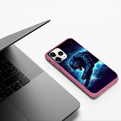 Чехол iPhone 11 Pro матовый Fantastic star panter - ai art fantasy, цвет: 3D-малиновый — фото 2