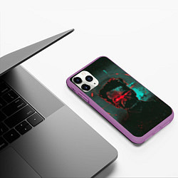 Чехол iPhone 11 Pro матовый Старик со светящимися красными глазами, цвет: 3D-фиолетовый — фото 2