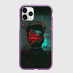Чехол iPhone 11 Pro матовый Старик со светящимися красными глазами, цвет: 3D-фиолетовый