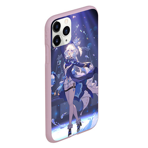 Чехол iPhone 11 Pro матовый Genshin Impact Furina servants / 3D-Розовый – фото 2