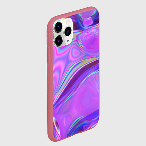 Чехол iPhone 11 Pro матовый Неоновый розовый бензин / 3D-Малиновый – фото 2