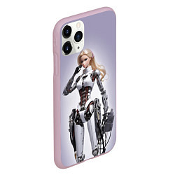 Чехол iPhone 11 Pro матовый Barbie cyberpunk - ai art fantasy, цвет: 3D-розовый — фото 2