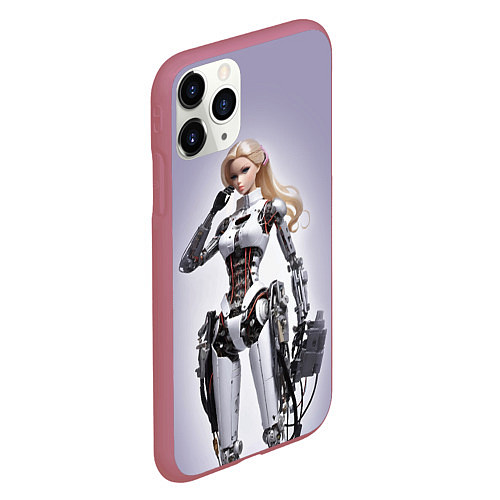 Чехол iPhone 11 Pro матовый Barbie cyberpunk - ai art fantasy / 3D-Малиновый – фото 2