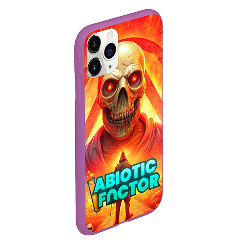 Чехол iPhone 11 Pro матовый Abiotic Factor horror skull / 3D-Фиолетовый – фото 2