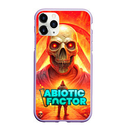 Чехол iPhone 11 Pro матовый Abiotic Factor horror skull, цвет: 3D-светло-сиреневый