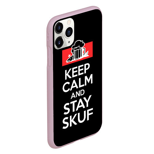 Чехол iPhone 11 Pro матовый Keep calm and stay skuf / 3D-Розовый – фото 2