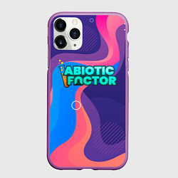 Чехол iPhone 11 Pro матовый Abiotic Factor яркие полосы, цвет: 3D-фиолетовый