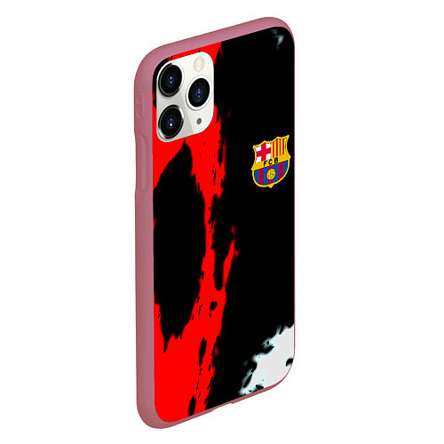 Чехол iPhone 11 Pro матовый Barcelona fc краски спорт / 3D-Малиновый – фото 2