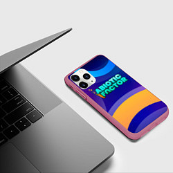 Чехол iPhone 11 Pro матовый Abiotic Factor цветные круги и лого, цвет: 3D-малиновый — фото 2