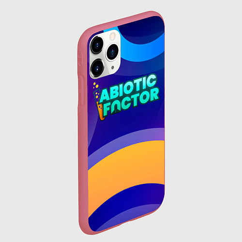Чехол iPhone 11 Pro матовый Abiotic Factor цветные круги и лого / 3D-Малиновый – фото 2