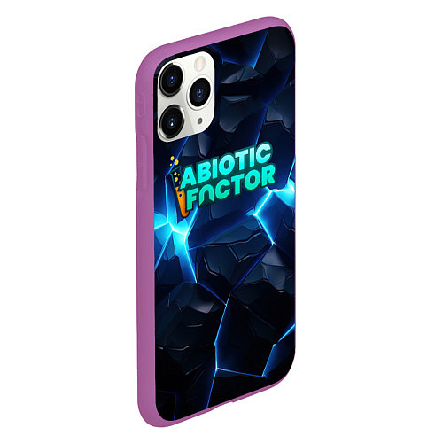 Чехол iPhone 11 Pro матовый Abiotic Factor синее неоновое свечение / 3D-Фиолетовый – фото 2