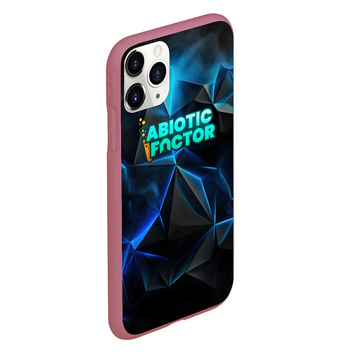 Чехол iPhone 11 Pro матовый Abiotic Factor логотип холодный фон / 3D-Малиновый – фото 2