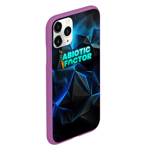 Чехол iPhone 11 Pro матовый Abiotic Factor логотип холодный фон / 3D-Фиолетовый – фото 2