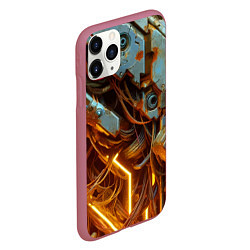 Чехол iPhone 11 Pro матовый Cyber armor - ai art, цвет: 3D-малиновый — фото 2