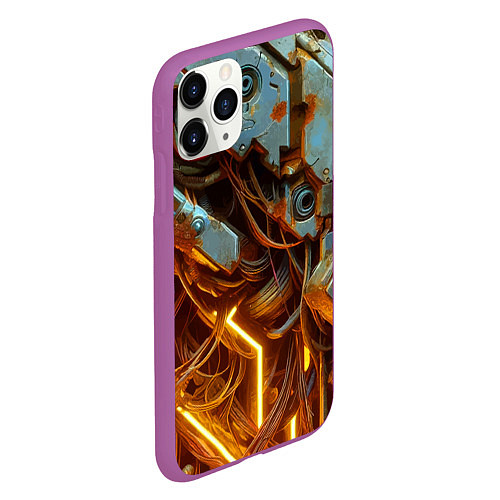 Чехол iPhone 11 Pro матовый Cyber armor - ai art / 3D-Фиолетовый – фото 2