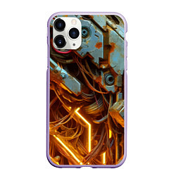 Чехол iPhone 11 Pro матовый Cyber armor - ai art, цвет: 3D-светло-сиреневый