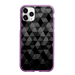 Чехол iPhone 11 Pro матовый Серые треугольники, цвет: 3D-фиолетовый