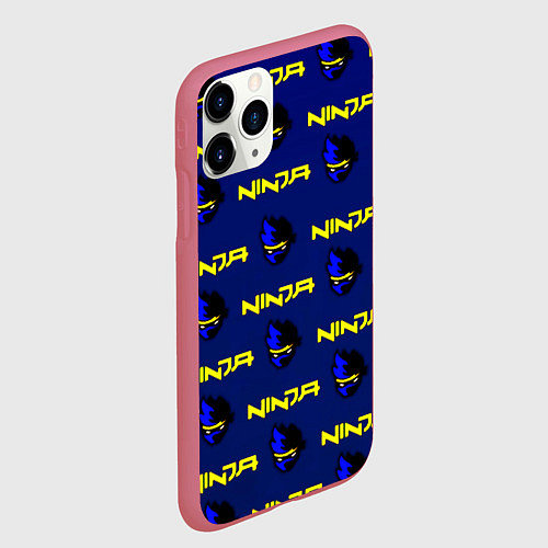 Чехол iPhone 11 Pro матовый Ninja fortnite games / 3D-Малиновый – фото 2