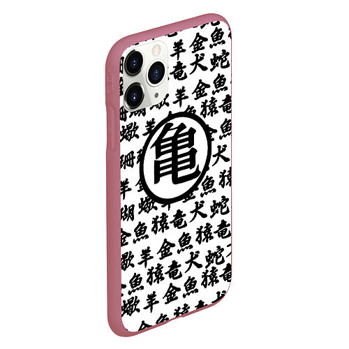 Чехол iPhone 11 Pro матовый Dragon ball anime pattern steel / 3D-Малиновый – фото 2