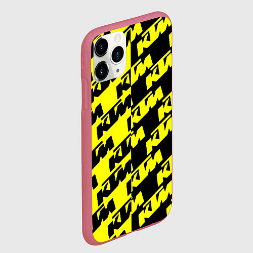 Чехол iPhone 11 Pro матовый KTU жёлто чёрный стиль / 3D-Малиновый – фото 2