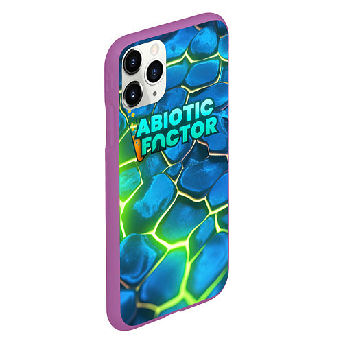 Чехол iPhone 11 Pro матовый Abiotic Factor logo bright neon / 3D-Фиолетовый – фото 2