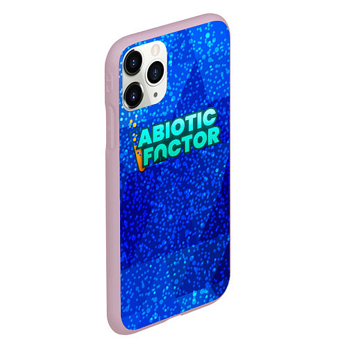 Чехол iPhone 11 Pro матовый Abiotic Factor logo blue neon / 3D-Розовый – фото 2