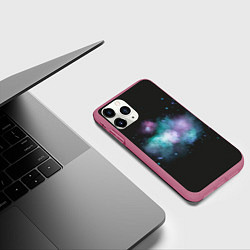 Чехол iPhone 11 Pro матовый Космическая туманность - облачко, цвет: 3D-малиновый — фото 2