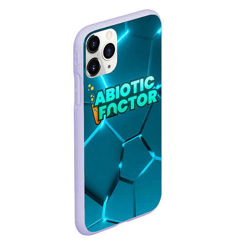 Чехол iPhone 11 Pro матовый Abiotic Factor logo neon / 3D-Светло-сиреневый – фото 2